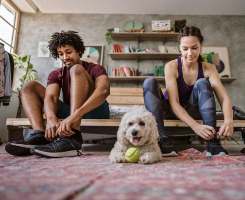 couple getting ready to exercise