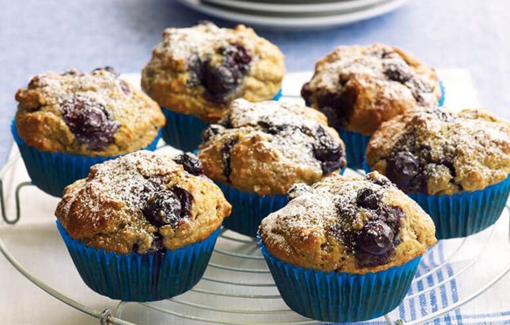 Blueberry muffins made healthier Blueberry muffins made healthier