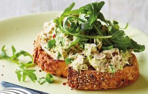 Chilli tuna and rocket open sandwich