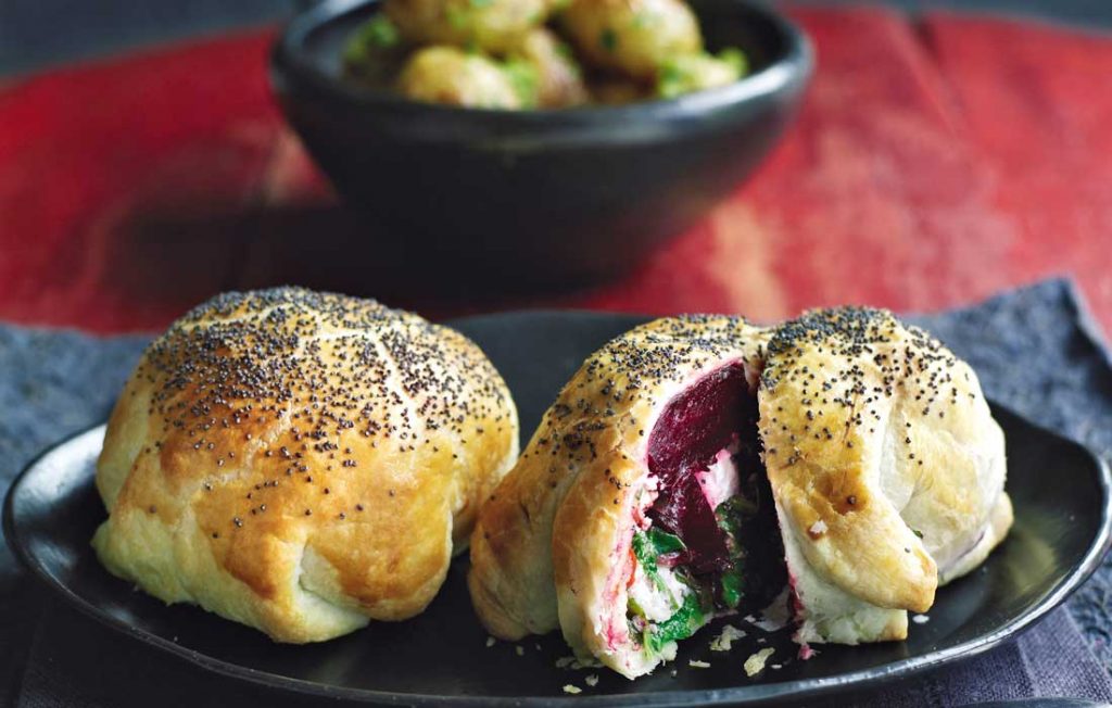 Beetroot and goat’s cheese parcels Beetroot and goat’s cheese parcels