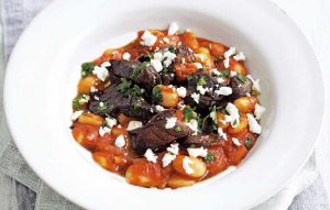 Lamb and white bean stew with feta
