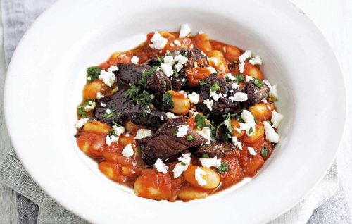 Lamb and white bean stew with feta