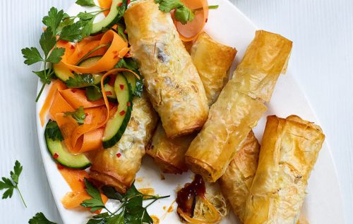 Lighter vegie spring rolls