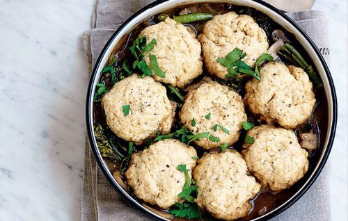 Vegan stew with dumplings