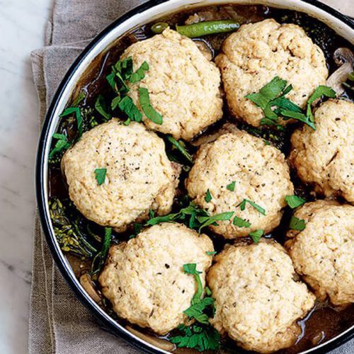 Vegan stew with dumplings