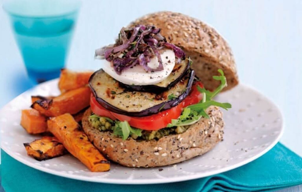 Vegetable burgers with kumara wedges Vegetable burgers with kumara wedges