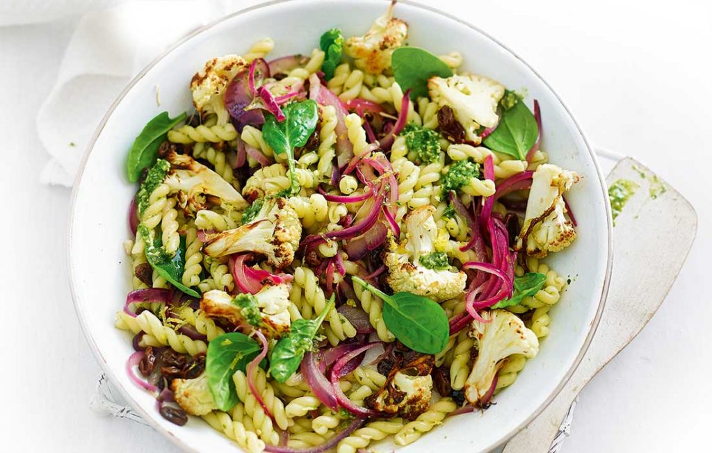 Roasted cauliflower and pesto pasta Roasted cauliflower and pesto pasta