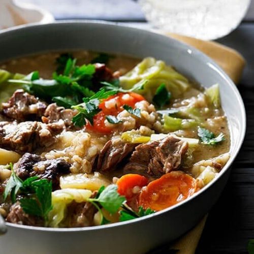 Irish lamb, barley and potato stew