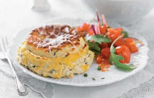 Healthier twice-baked cheese soufflés