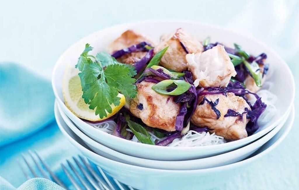Teriyaki fish and vermicelli stir-fry Teriyaki fish and vermicelli stir-fry