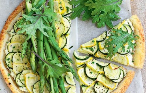 Zucchini and asparagus galette