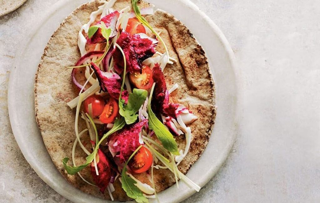 Fish marinated with beetroot and horseradish