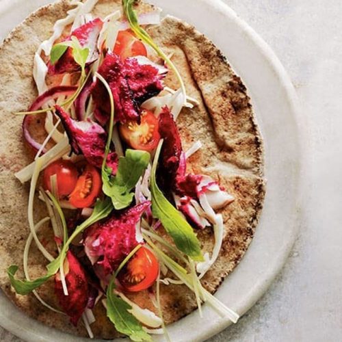 Fish marinated with beetroot and horseradish