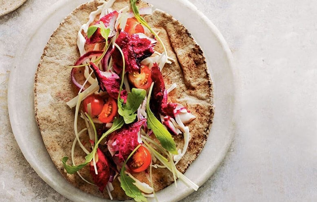 Fish marinated with beetroot and horseradish