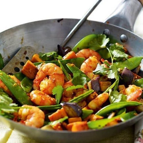 Spicy prawn stir-fry