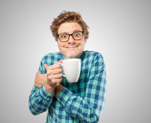 Man wired on caffeine