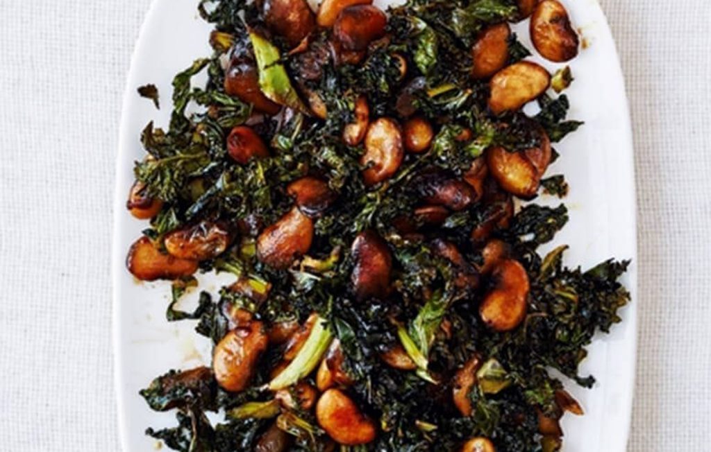 Sticky kale and butter beans with balsamic vinegar Sticky kale and butter beans with balsamic vinegar