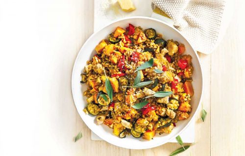 Roasted pumpkin and sage barley risotto