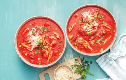 Speedy meatball minestrone