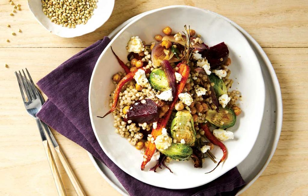 Toasted buckwheat, chickpea and spiced roasted vegetable salad Toasted buckwheat, chickpea and spiced roasted vegetable salad