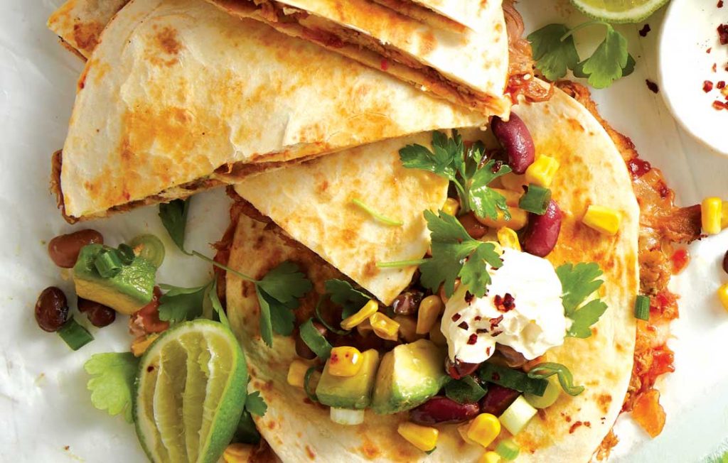 Spicy quesadilla with toasted corn salsa Spicy quesadilla with toasted corn salsa