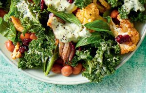 Roast cauliflower and borlotti bean salad