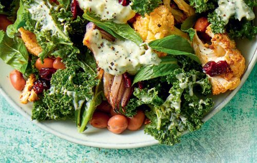 Roast cauliflower and borlotti bean salad