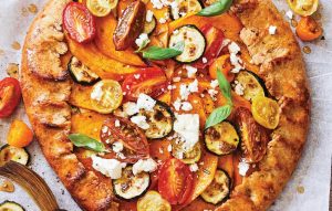 Tomato, pumpkin and courgette tart