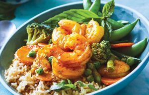 Yellow prawn curry