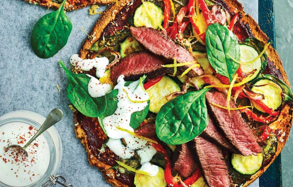 Middle Eastern lamb pizza pizza