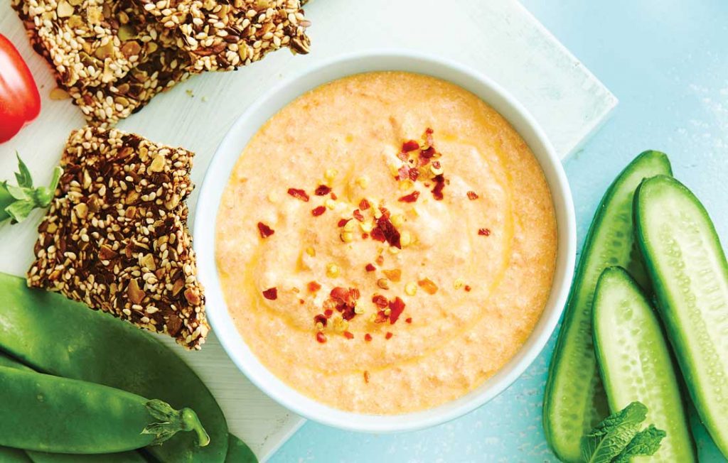 Roasted capsicum and feta dip Roasted capsicum and feta dip