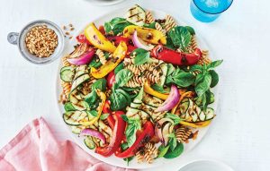 Capsicum and basil pasta salad