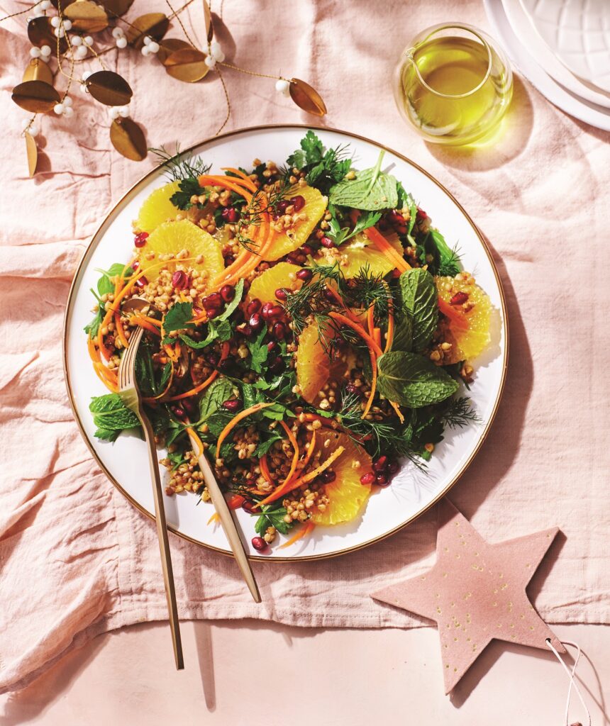 Pomegranate and buckwheat salad