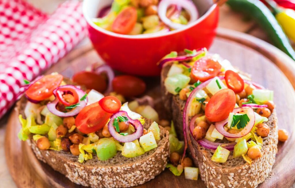 Indian style chickpea toasties Indian style chickpea toasties