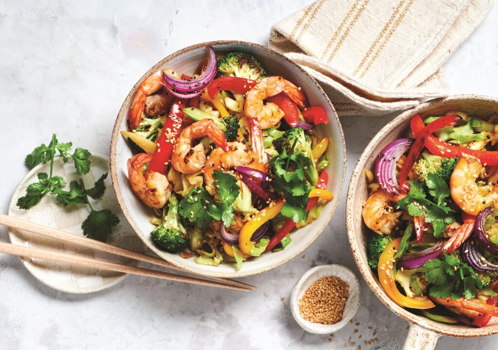Prawn and capsicum stir-fry