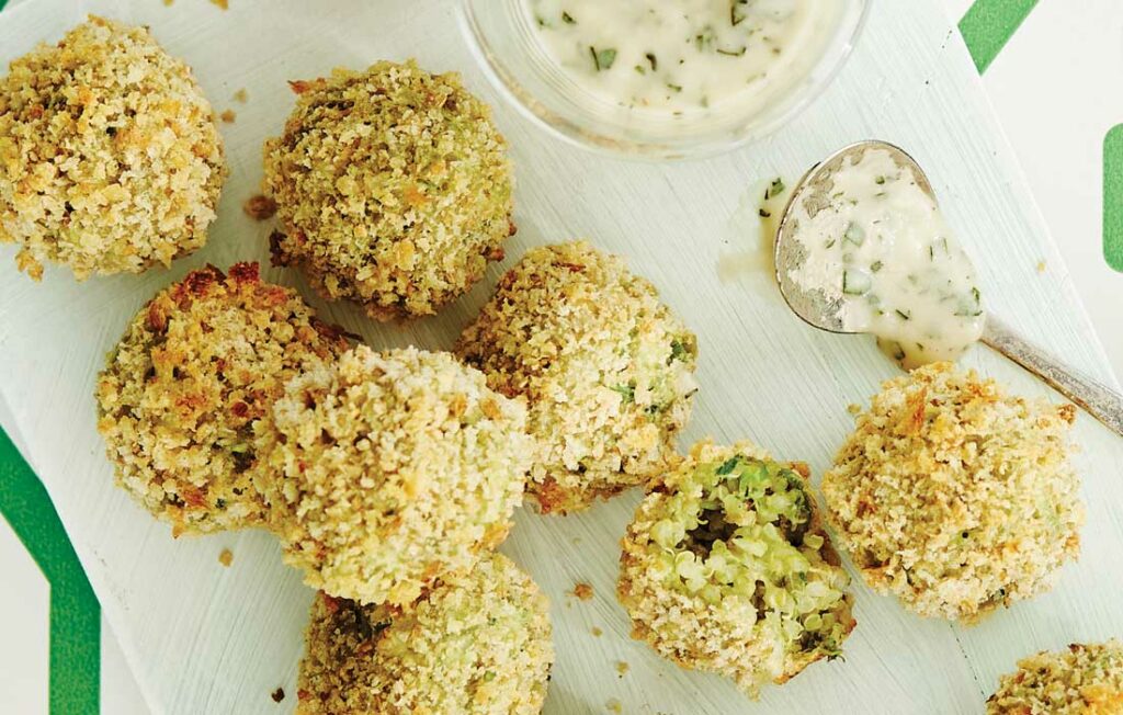 Baked quinoa arancini with creamy basil sauce Baked quinoa arancini with creamy basil sauce