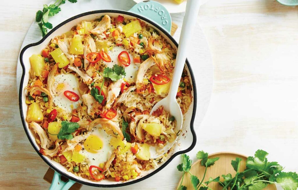Thai-style chicken with pineapple rice Thai-style chicken with pineapple rice