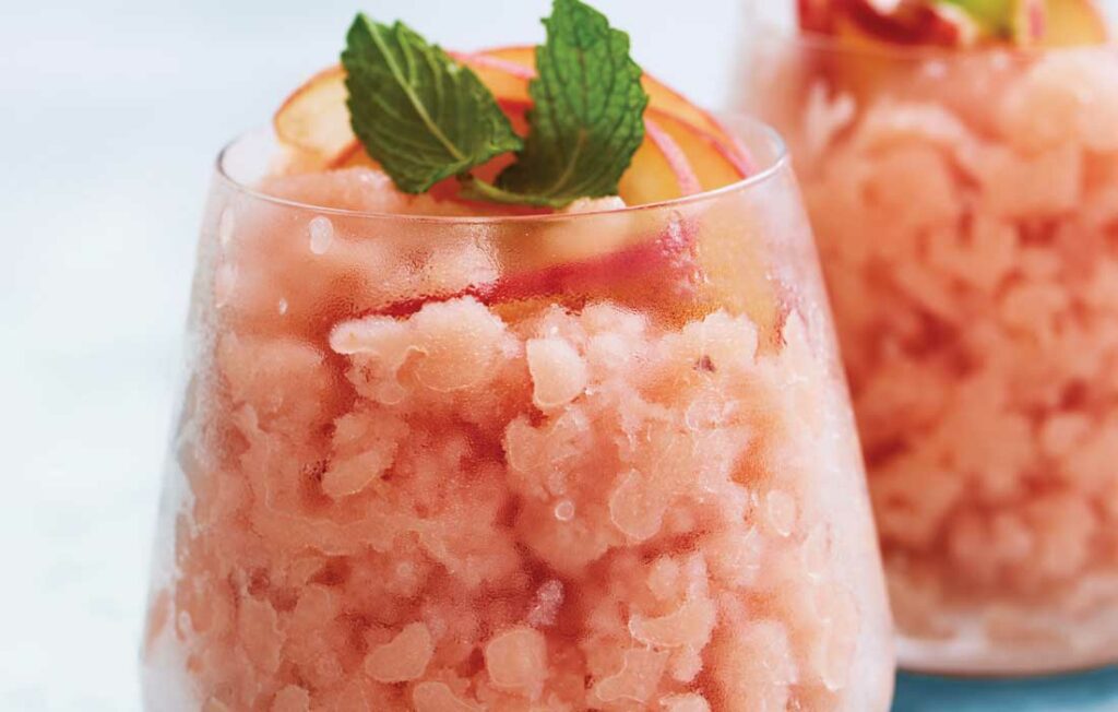 Peach and ginger granita Peach and ginger granita