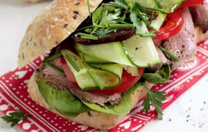 Roast beef and mustard rolls