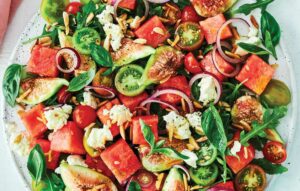 Watermelon, tomato and fig salad