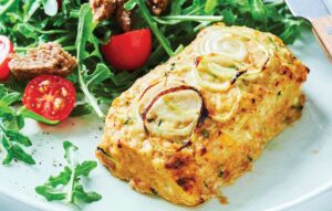 Chicken meatloaves with rocket salad