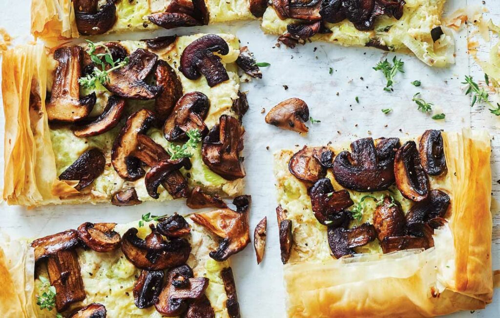 Mushroom, leek and ricotta open pie Mushroom, leek and ricotta open pie