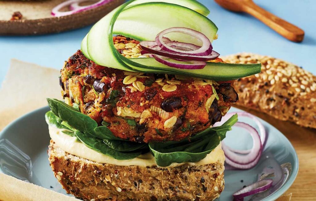 Roasted sweet potato and black bean burgers Roasted sweet potato and black bean burgers
