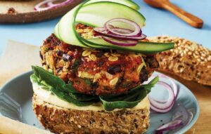 Roasted sweet potato and black bean burgers