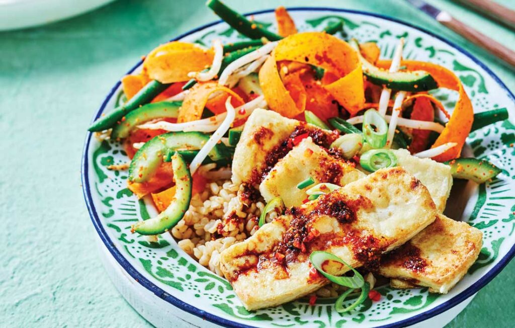 Salt and pepper tofu with pickled vegetable salad Salt and pepper tofu with pickled vegetable salad