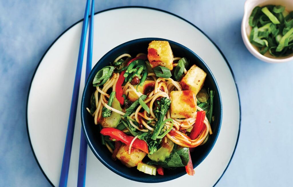 Black bean tofu and noodle stir-fry Tofu stir fry
