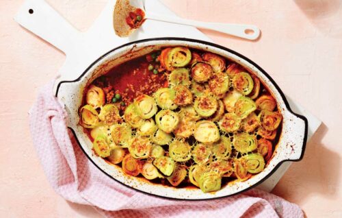 Shepherd's pie with cheesy leek topping
