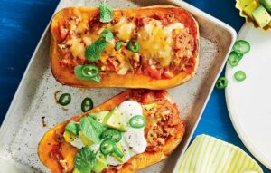 Beef and pumpkin taco boats