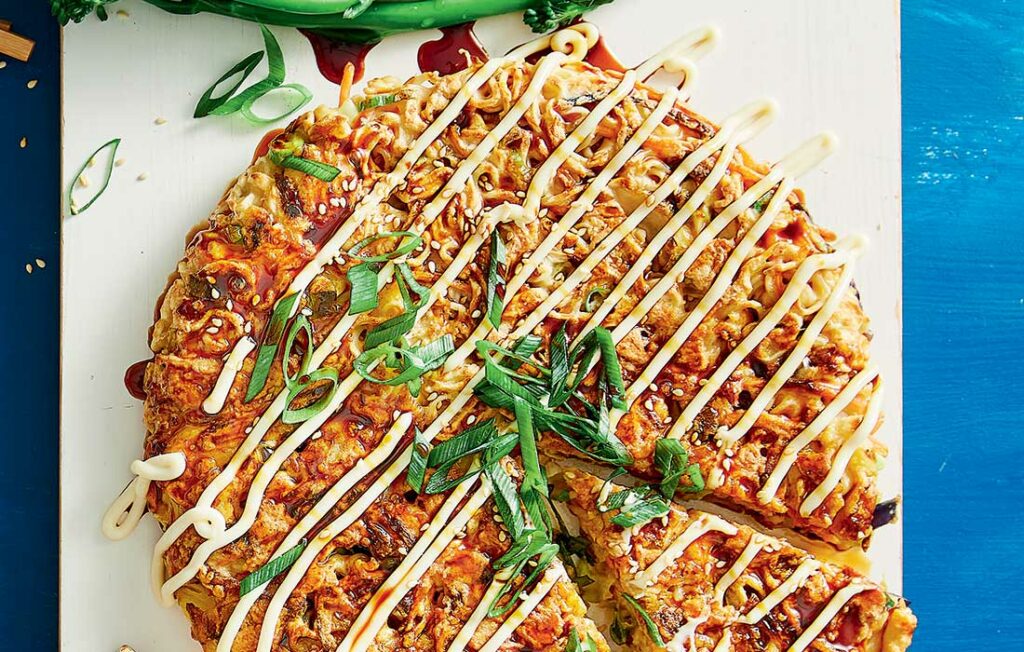 Chicken noodle okonomiyaki Chicken noodle okonomiyaki