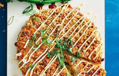 Chicken noodle okonomiyaki